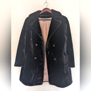 Vintage Glenoit faux fur longsleeve button front 1960s